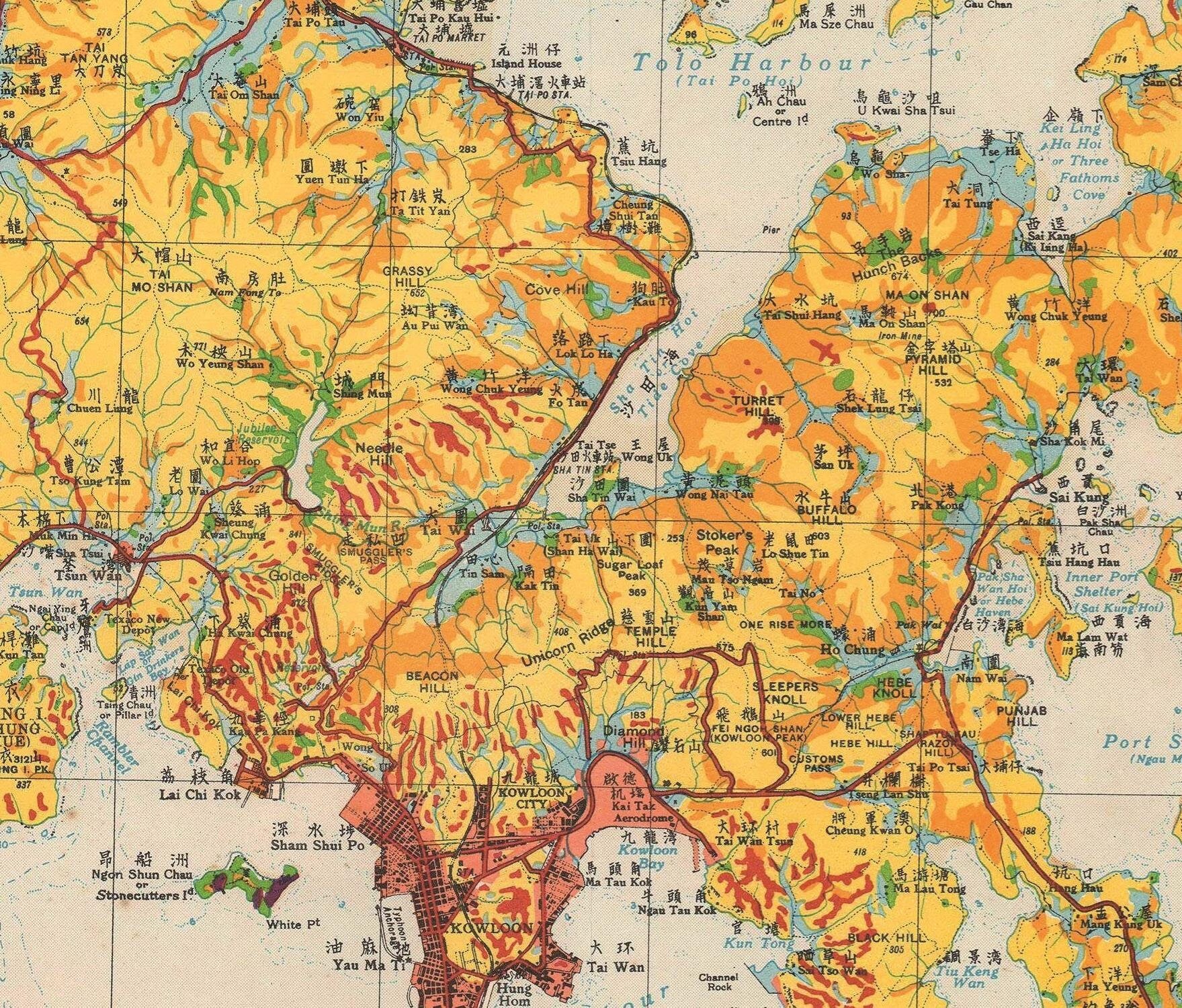 detail of the map from the centre