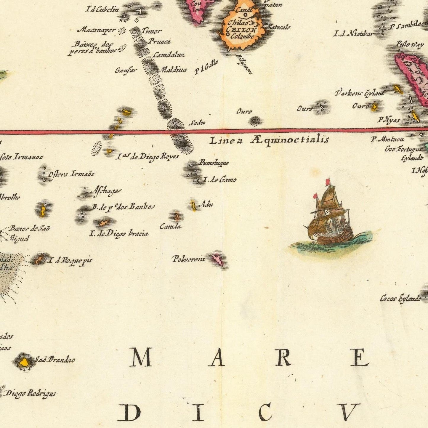 detail of the map from the centre