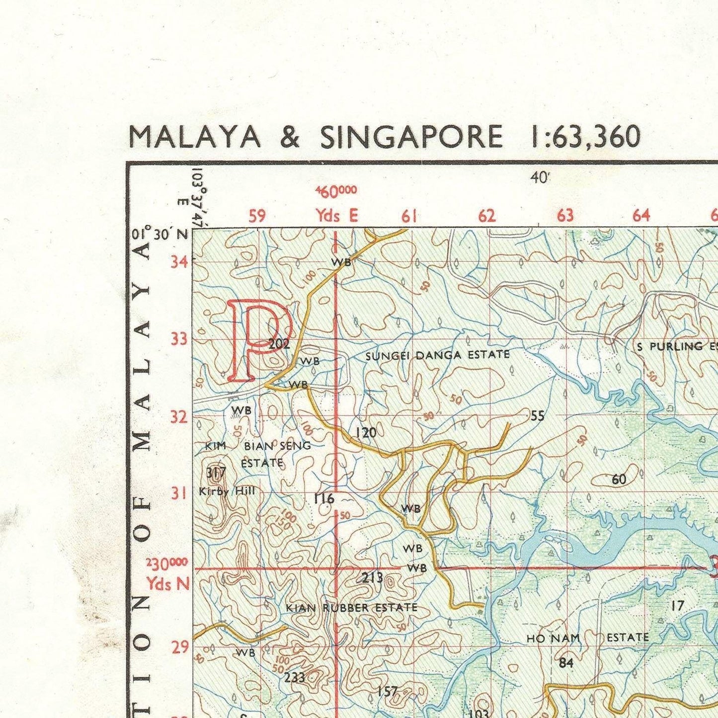 detail of the map from the top left corner