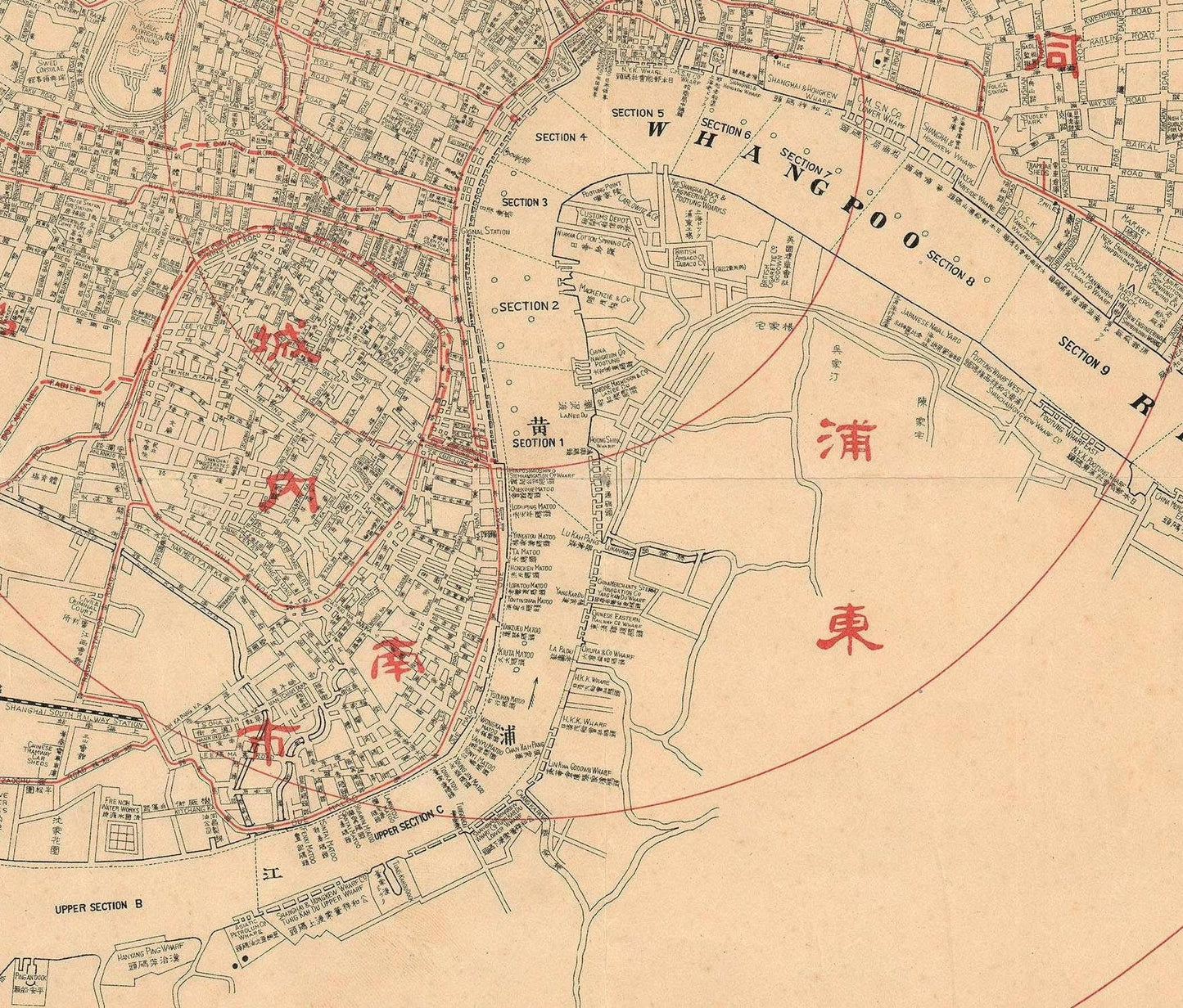 detail of the map from the centre
