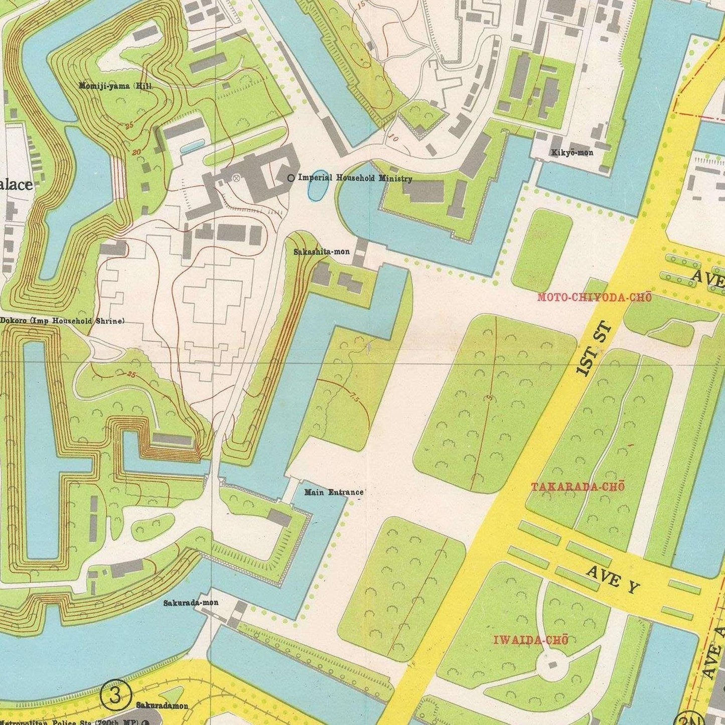detail of the map from the centre