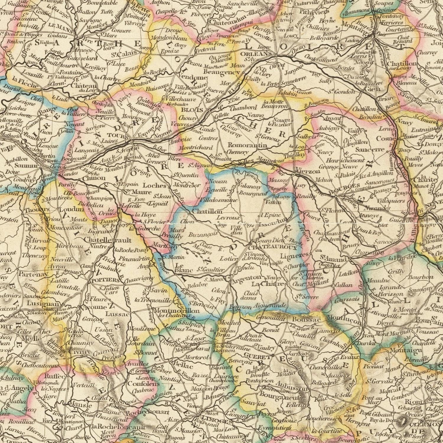 detail of the map from the centre
