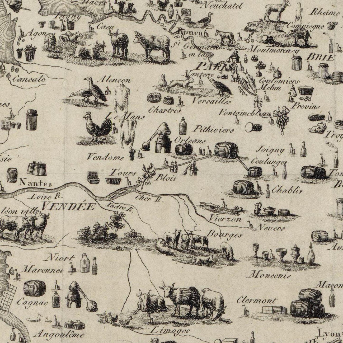 detail of the map from the centre