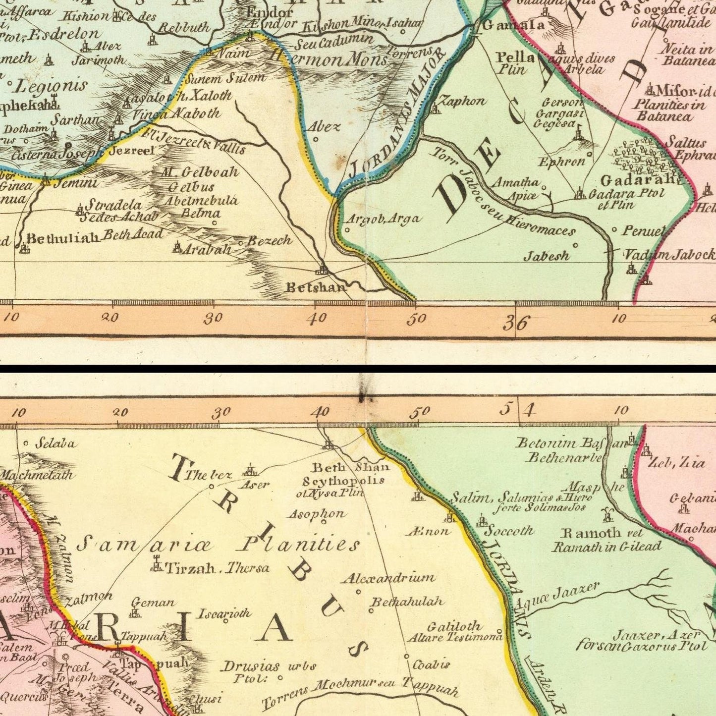 detail of the map from the centre
