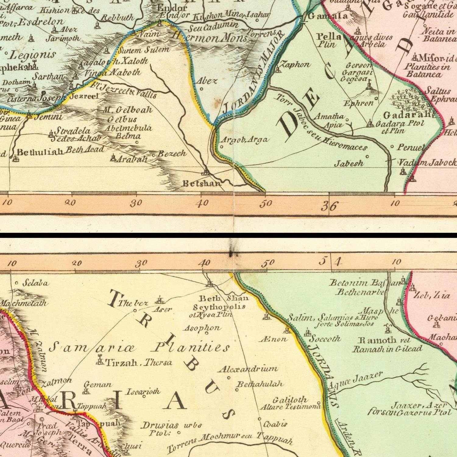 detail of the map from the centre