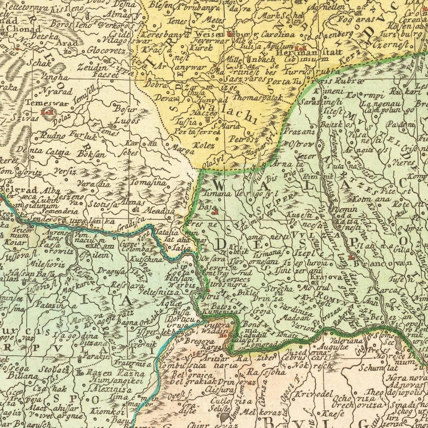 detail of the map from the centre