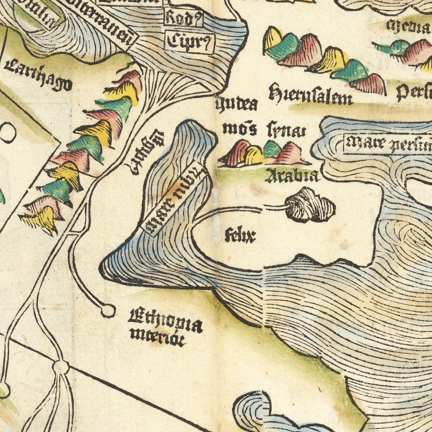 detail of the map from the centre