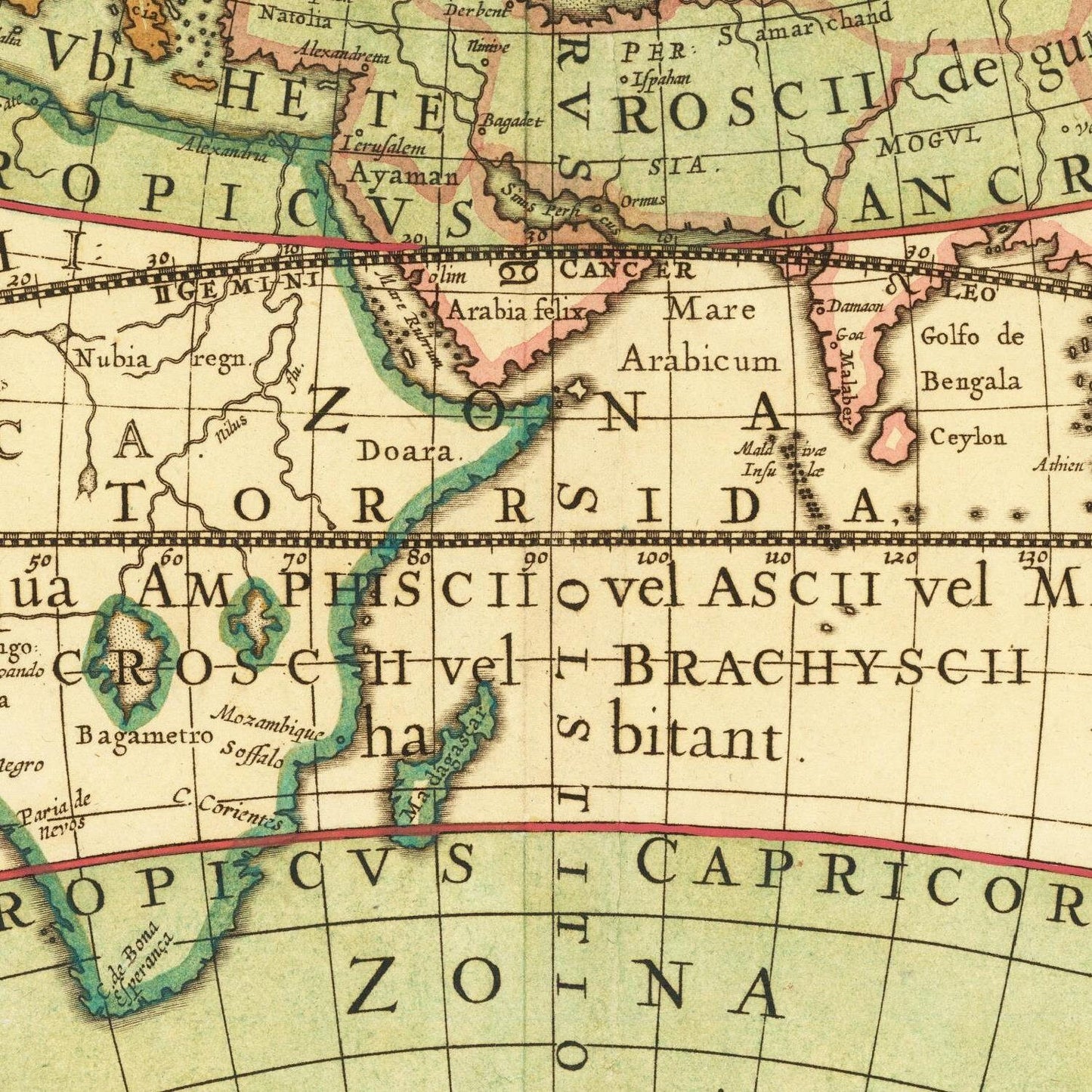 detail of the map from the centre