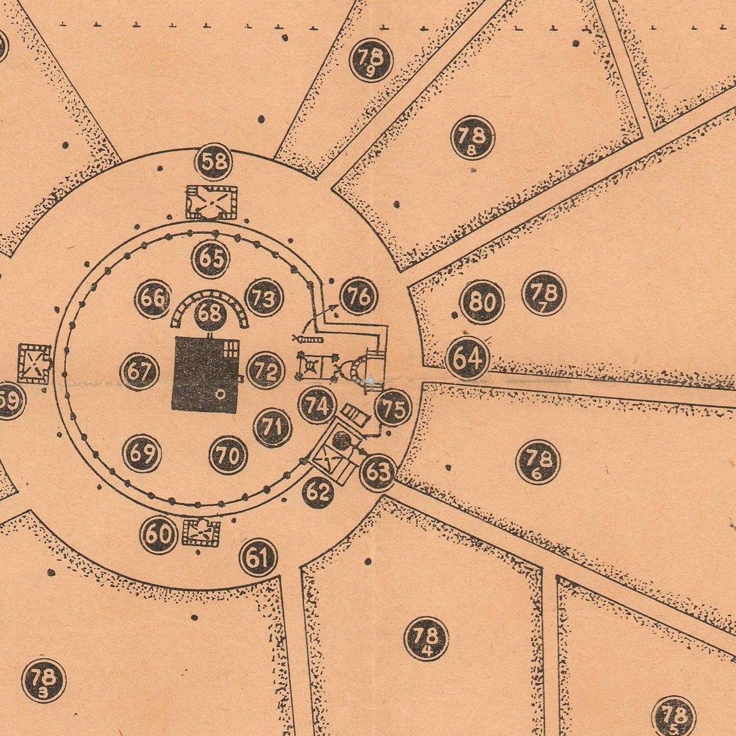 detail of the map from the centre