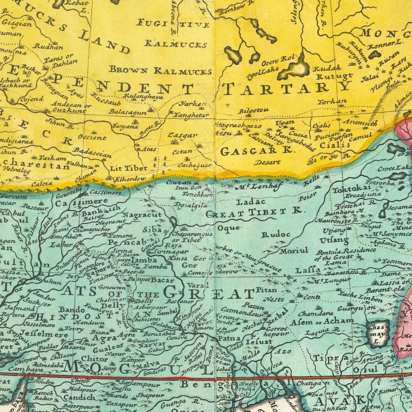 detail of the map from the centre