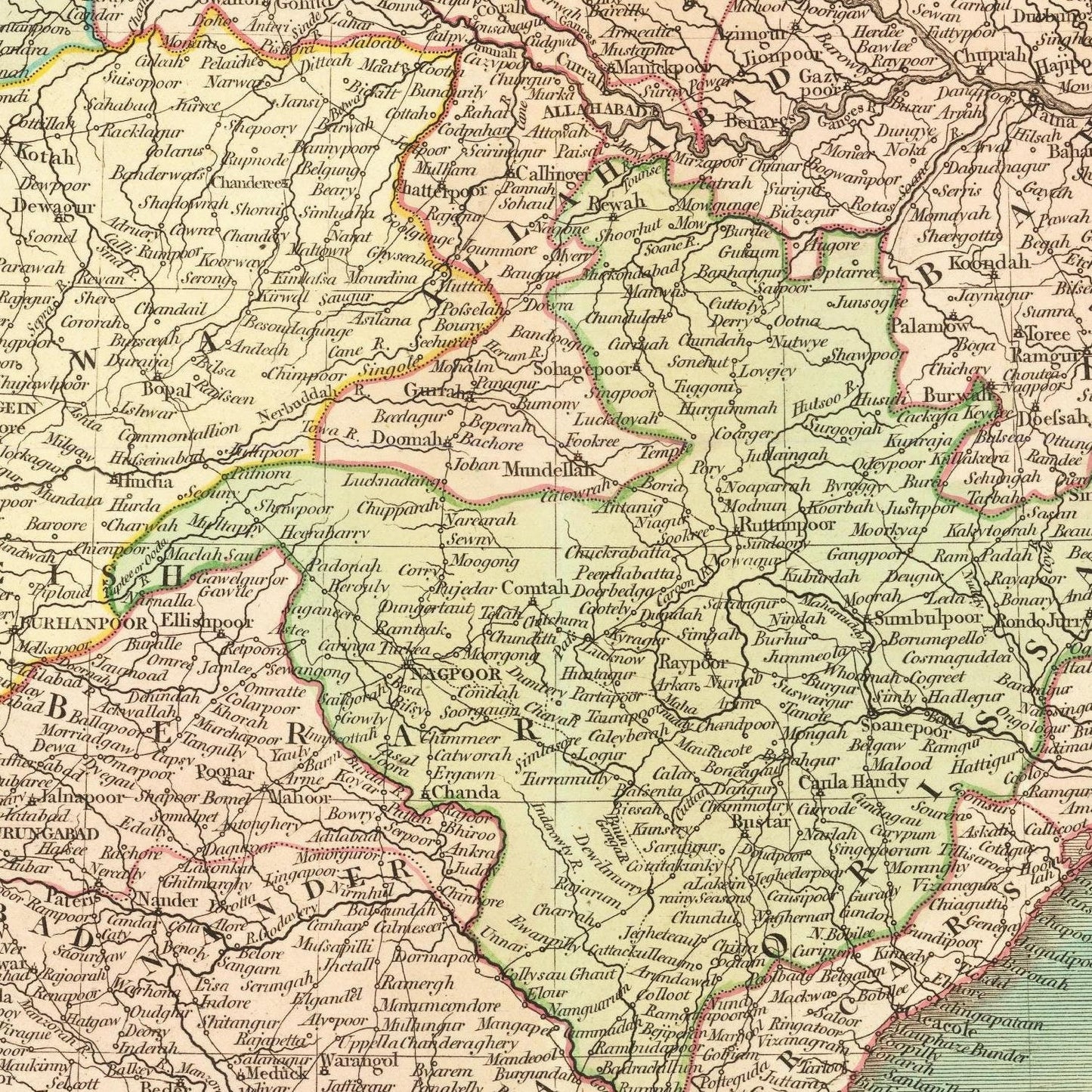 detail of the map from the centre