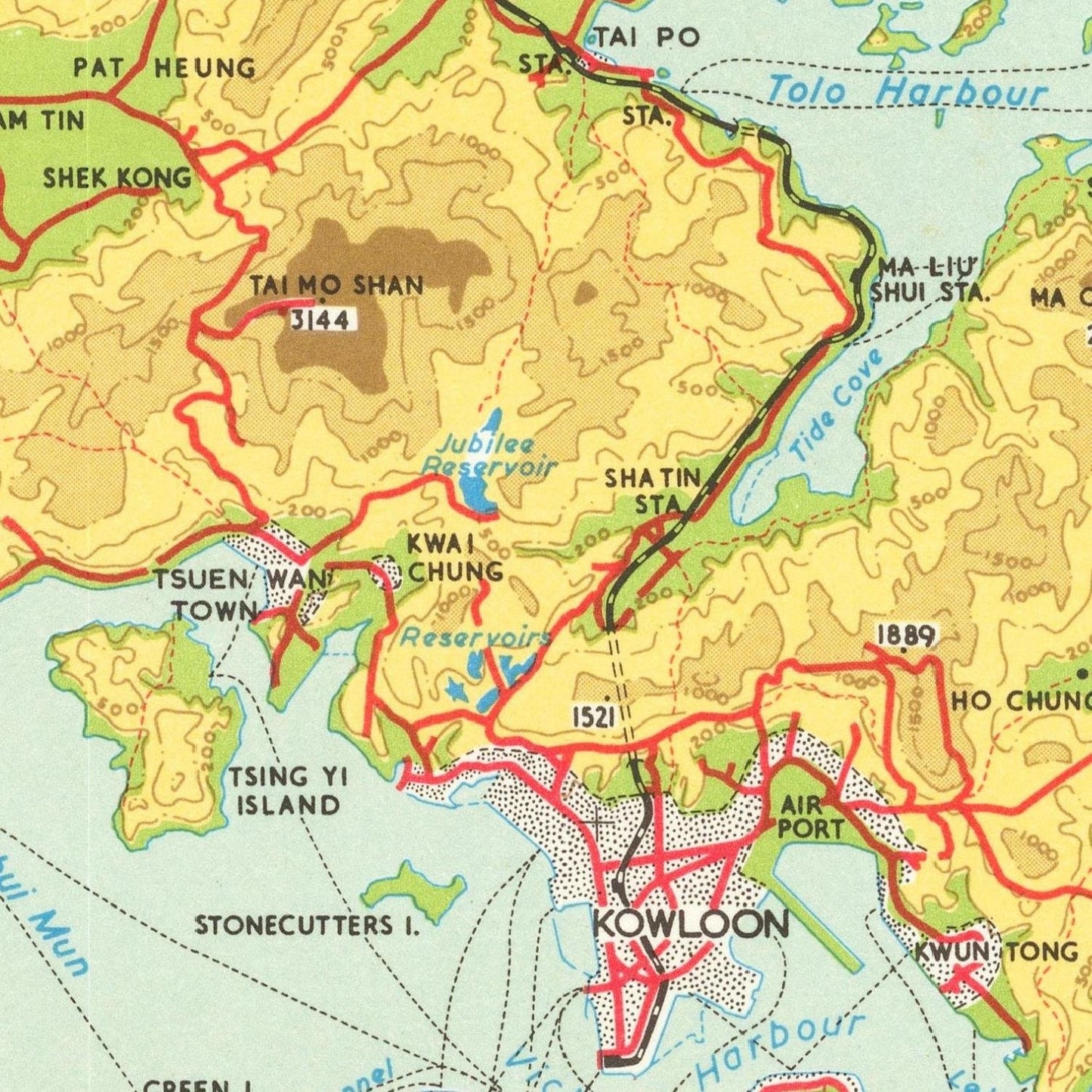detail of the map from the centre