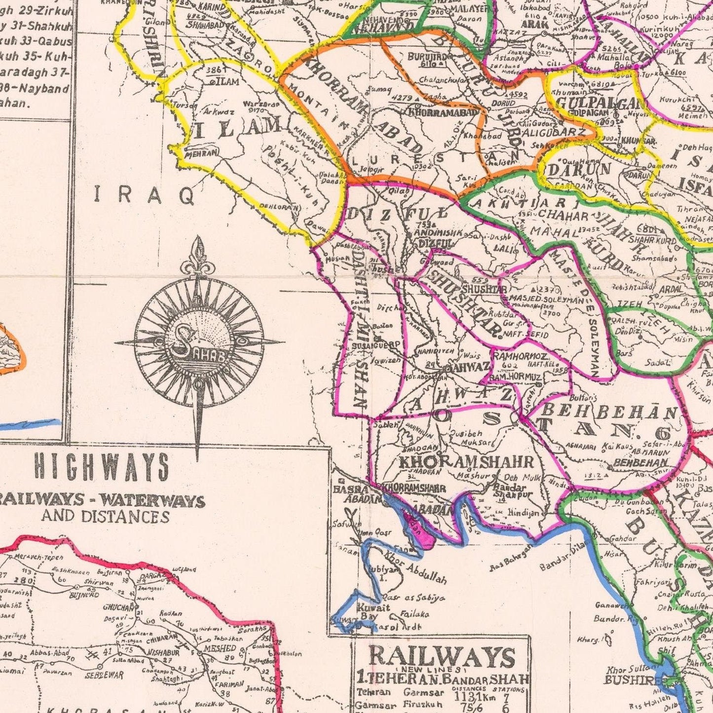 detail of the map from the centre