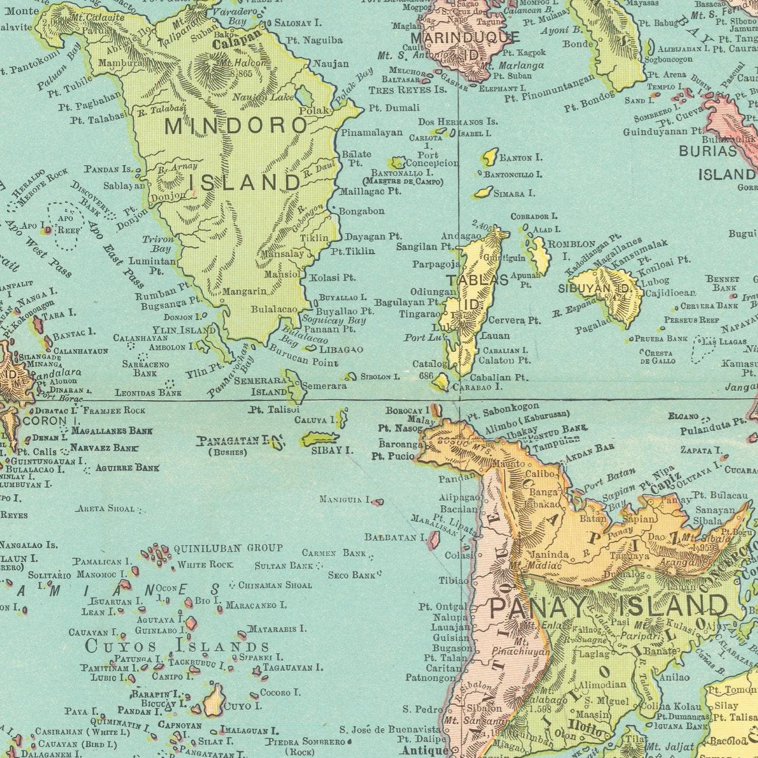 detail of the map from the centre