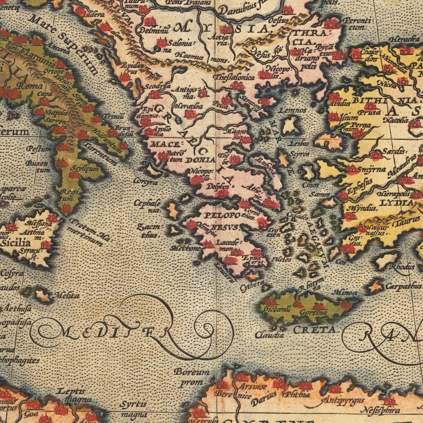 detail of the map from the centre