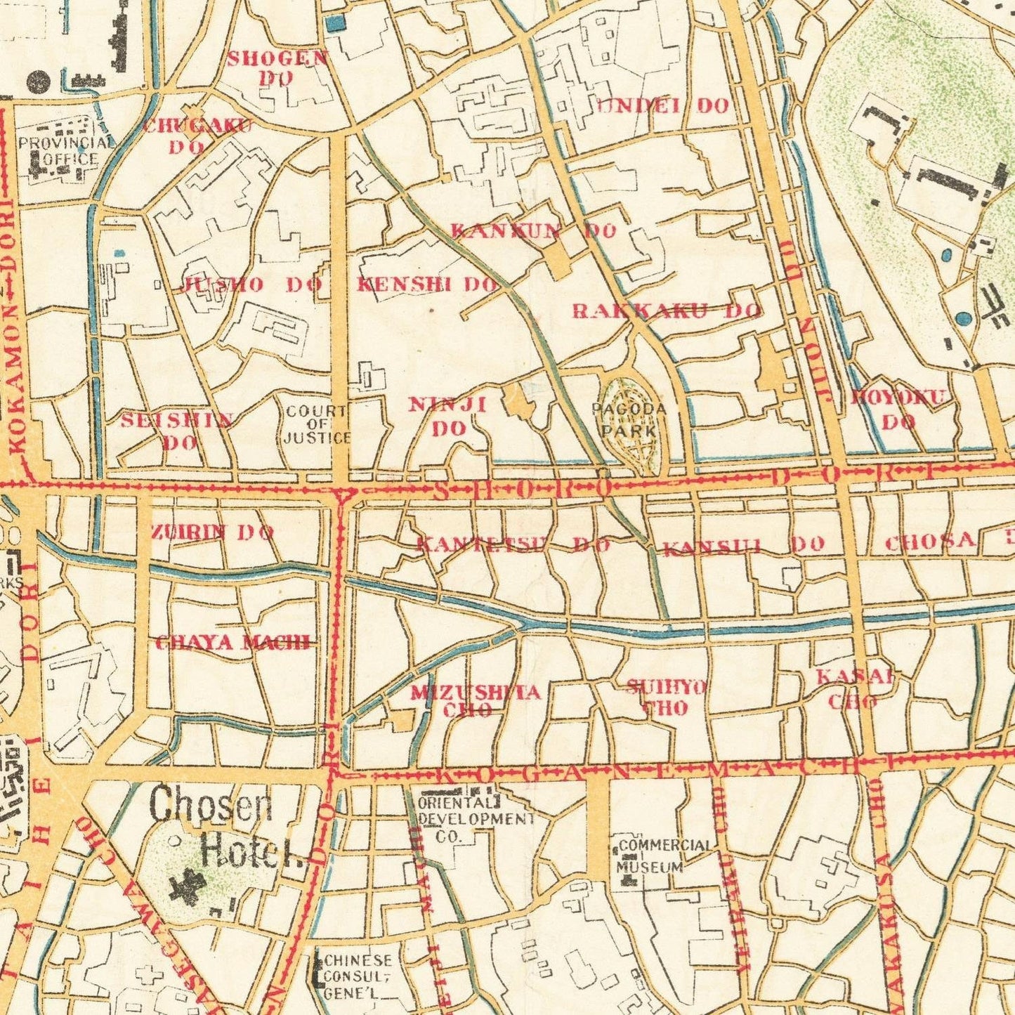 detail of the map from the centre