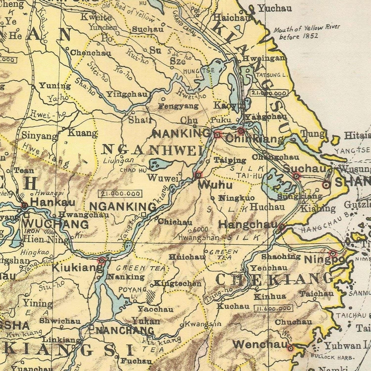detail of the map from the centre