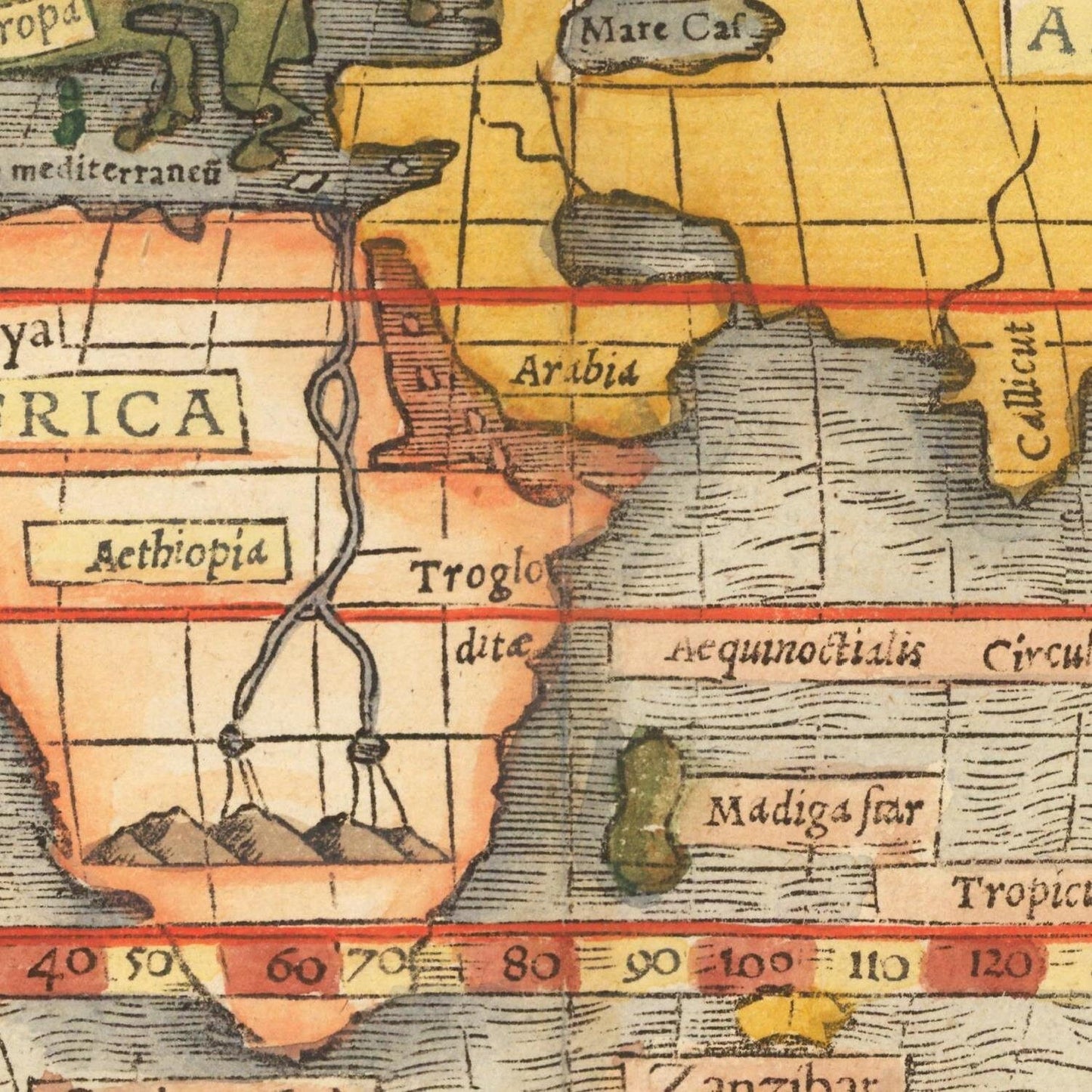 detail of the map from the centre