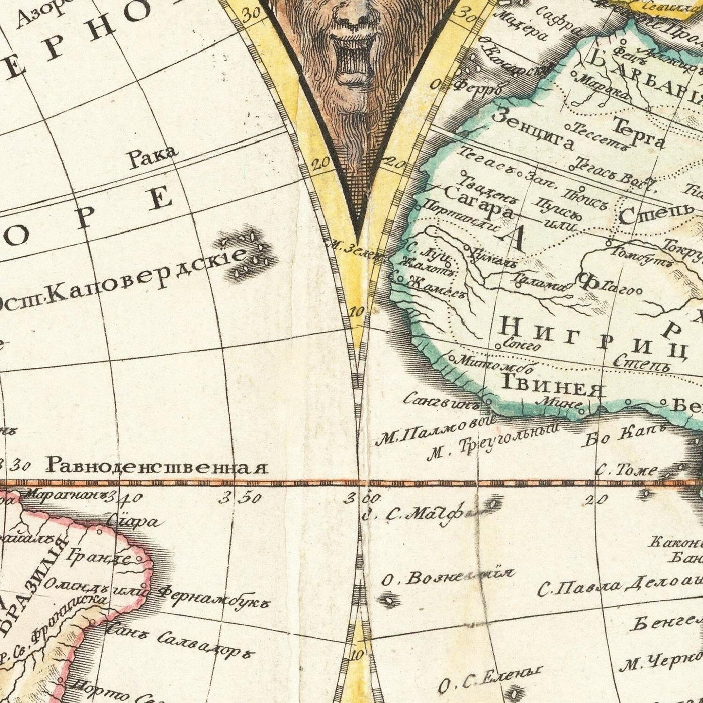 detail of the map from the centre
