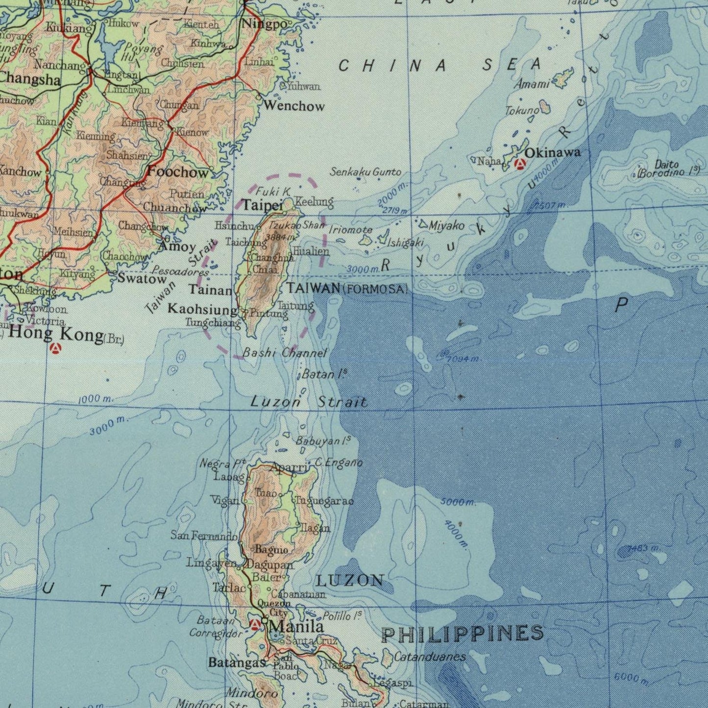 detail of the map from the centre
