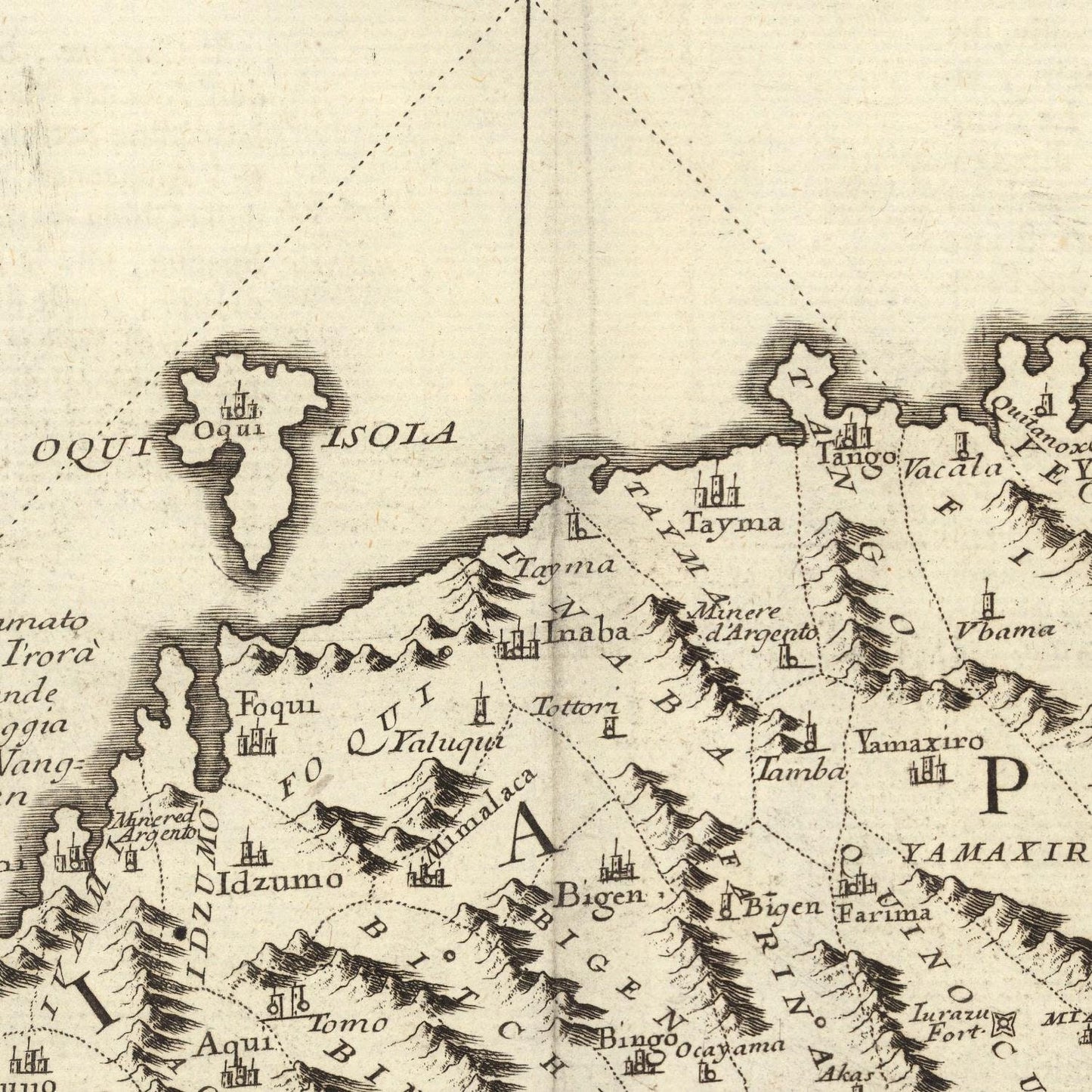 detail of the map from the centre