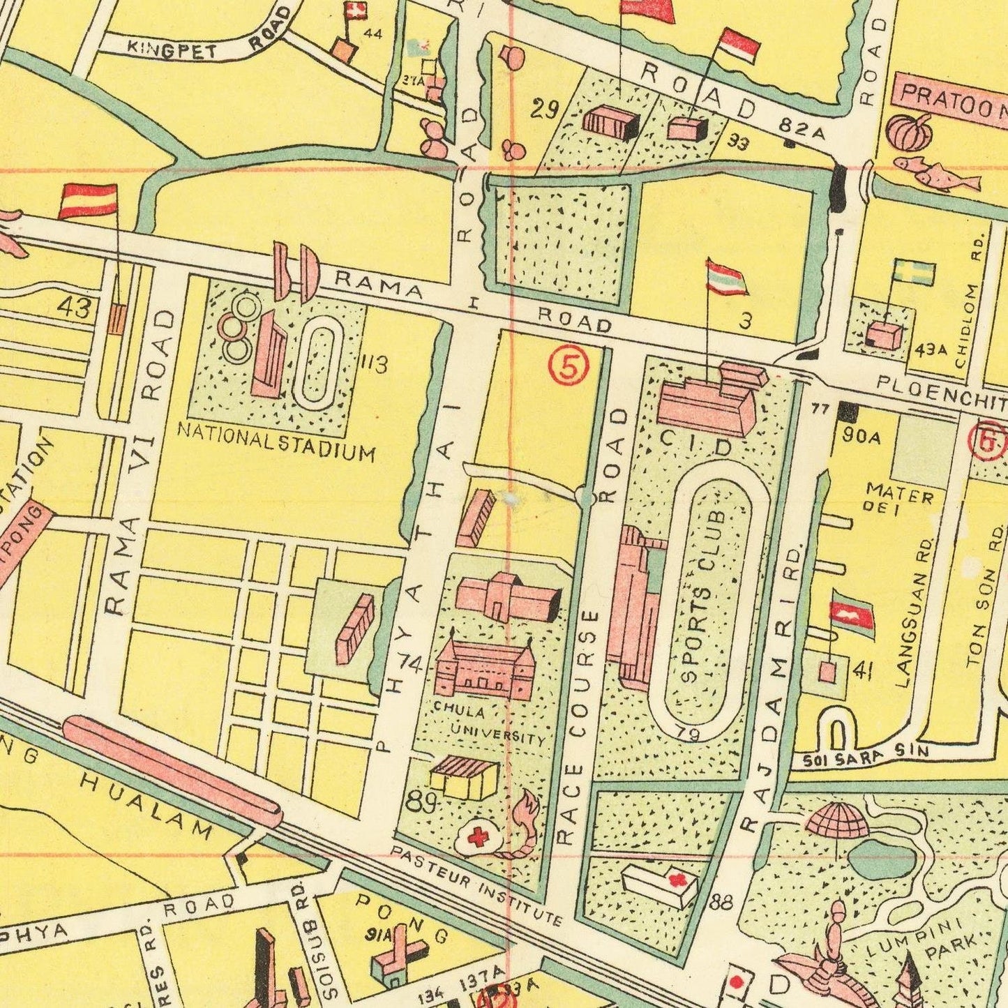 detail of the map from the centre