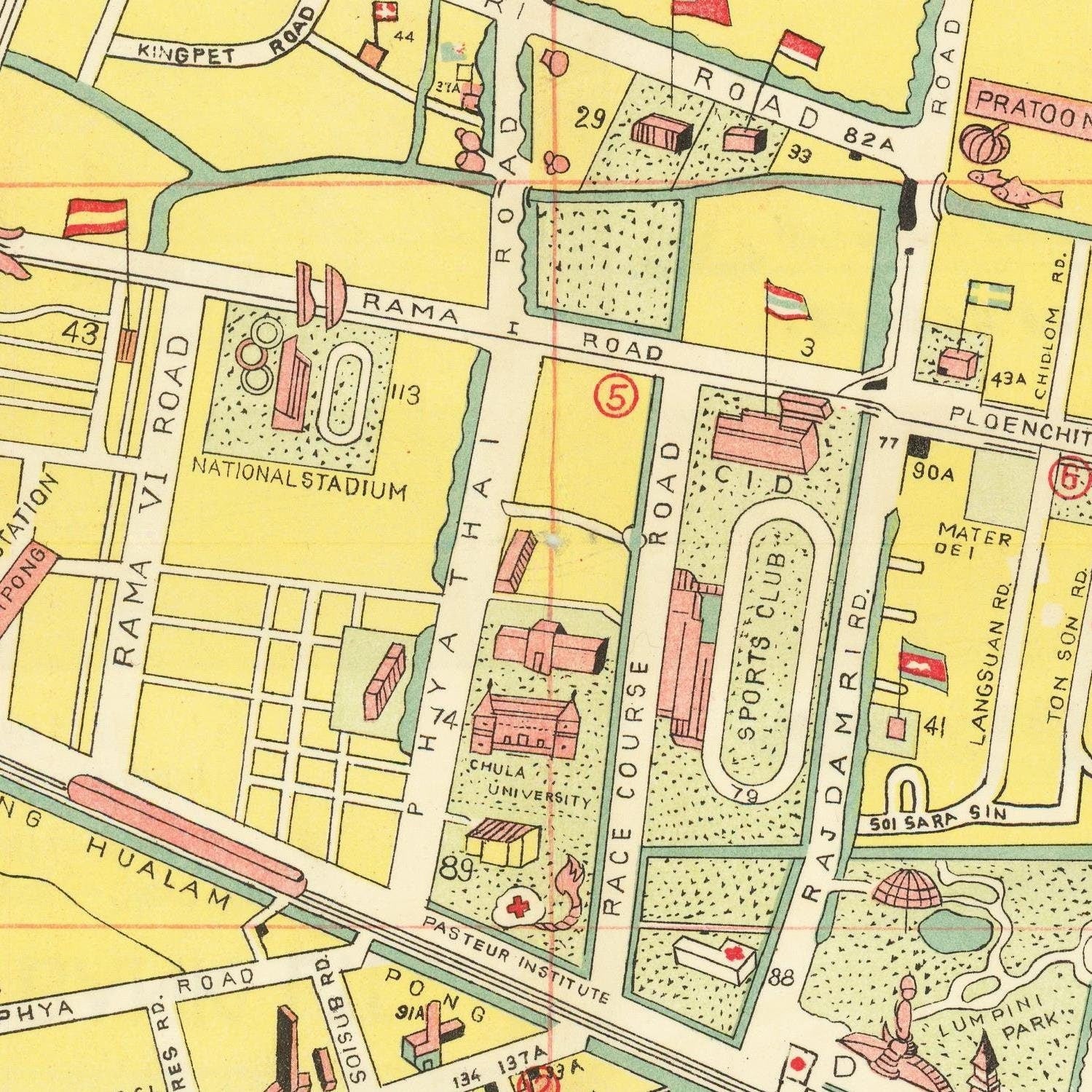 detail of the map from the centre