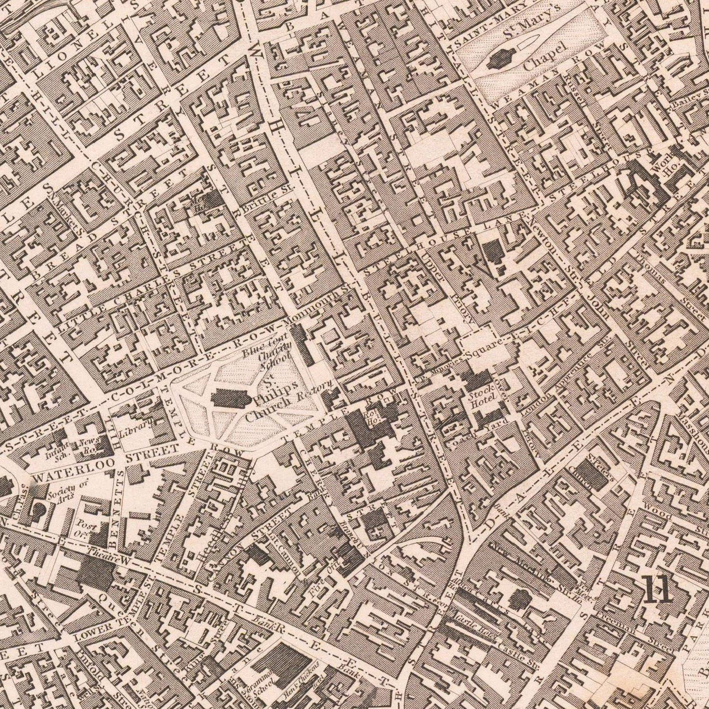 detail of the map from the centre
