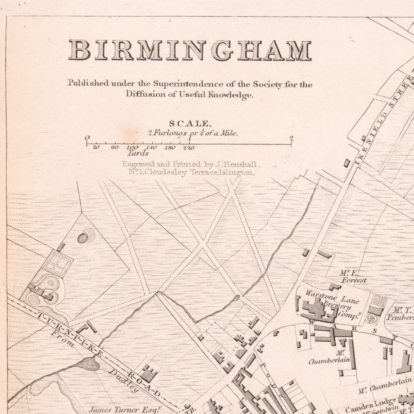 detail of the map from the top left corner