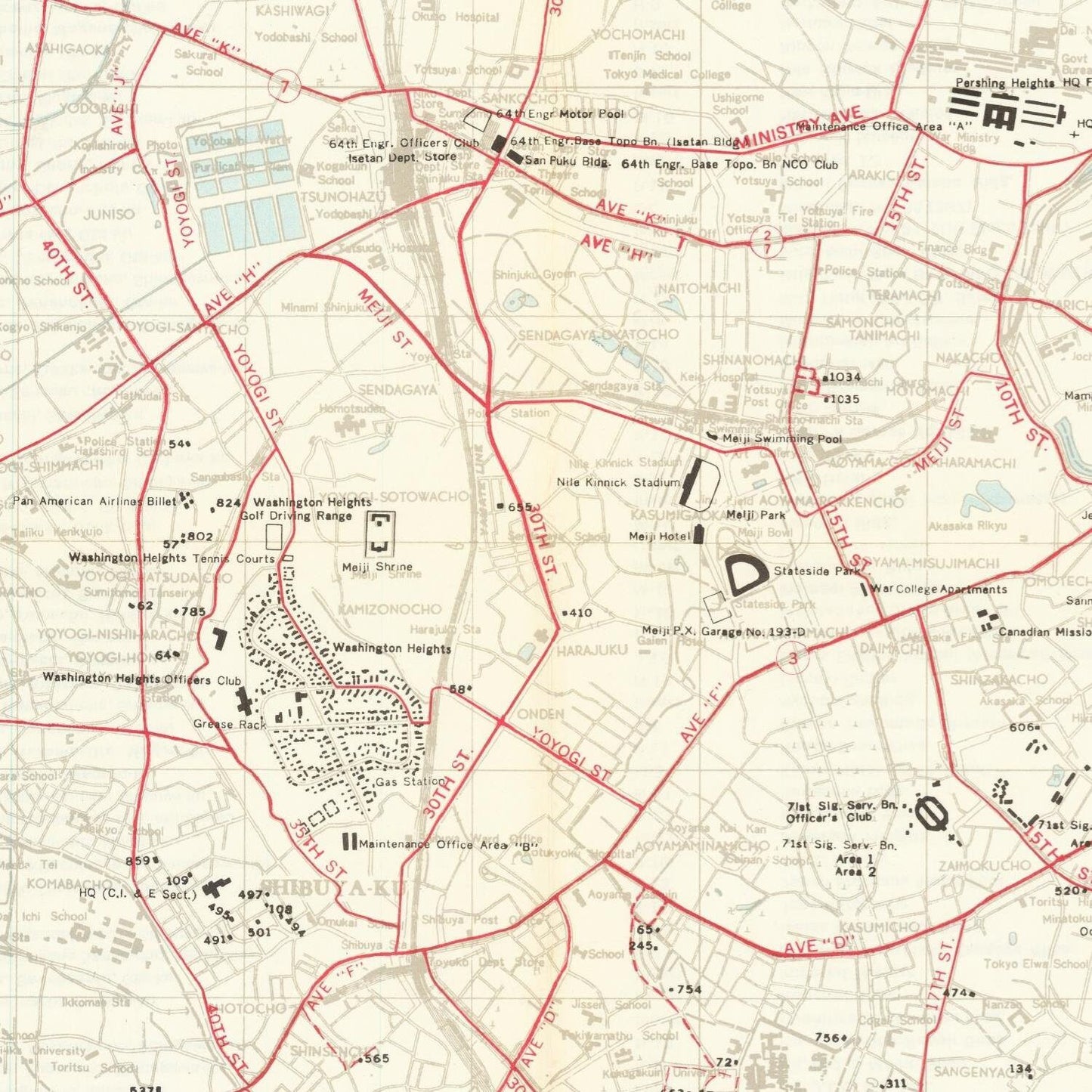 detail of the map from the centre