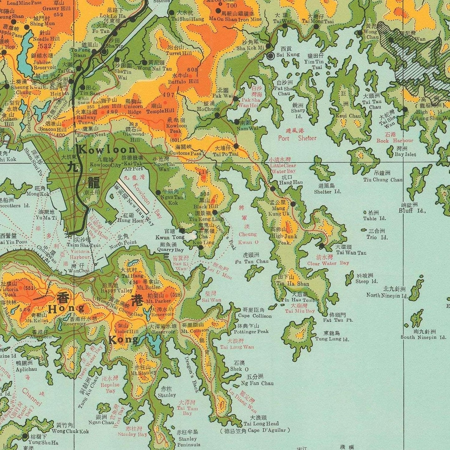 detail of the map from the centre