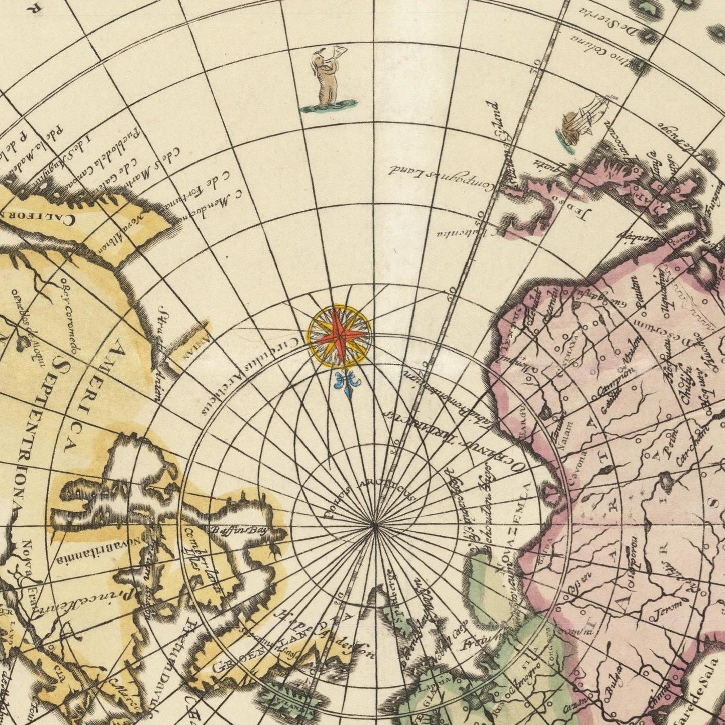 detail of the map from the centre