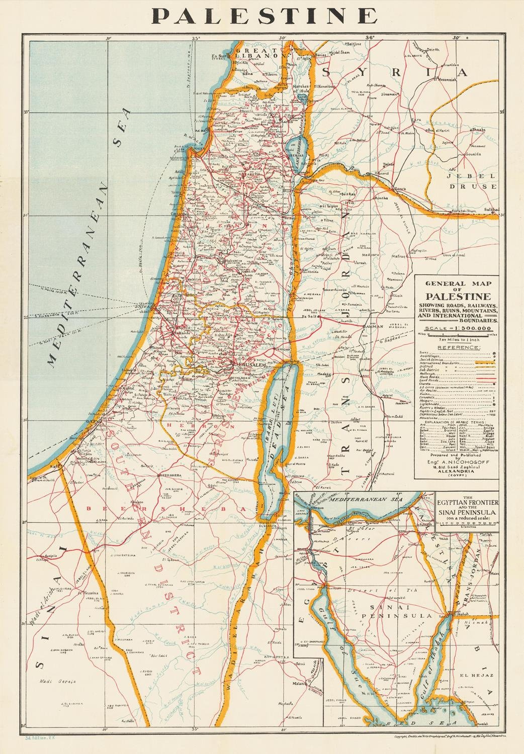 presentation of the map reproduction without a frame