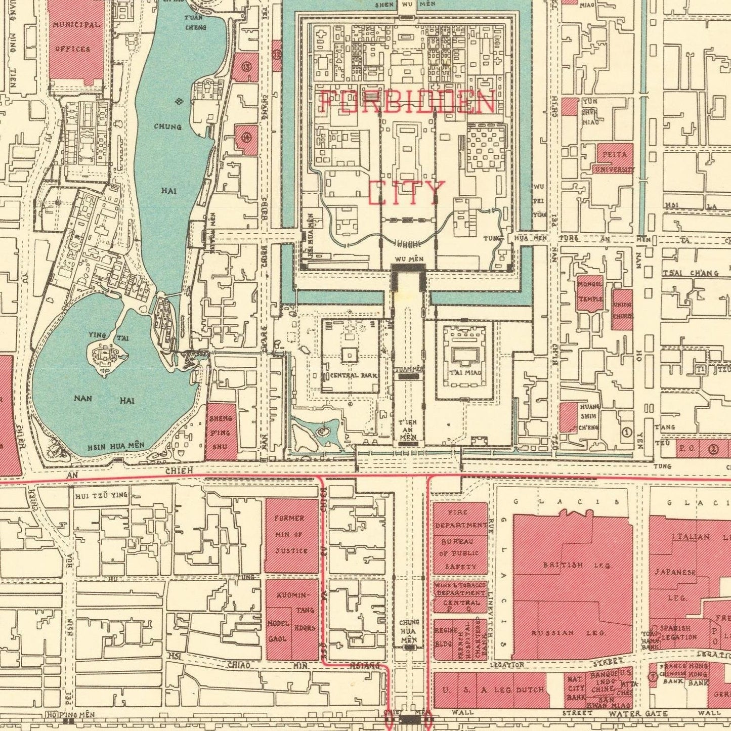 detail of the map from the centre