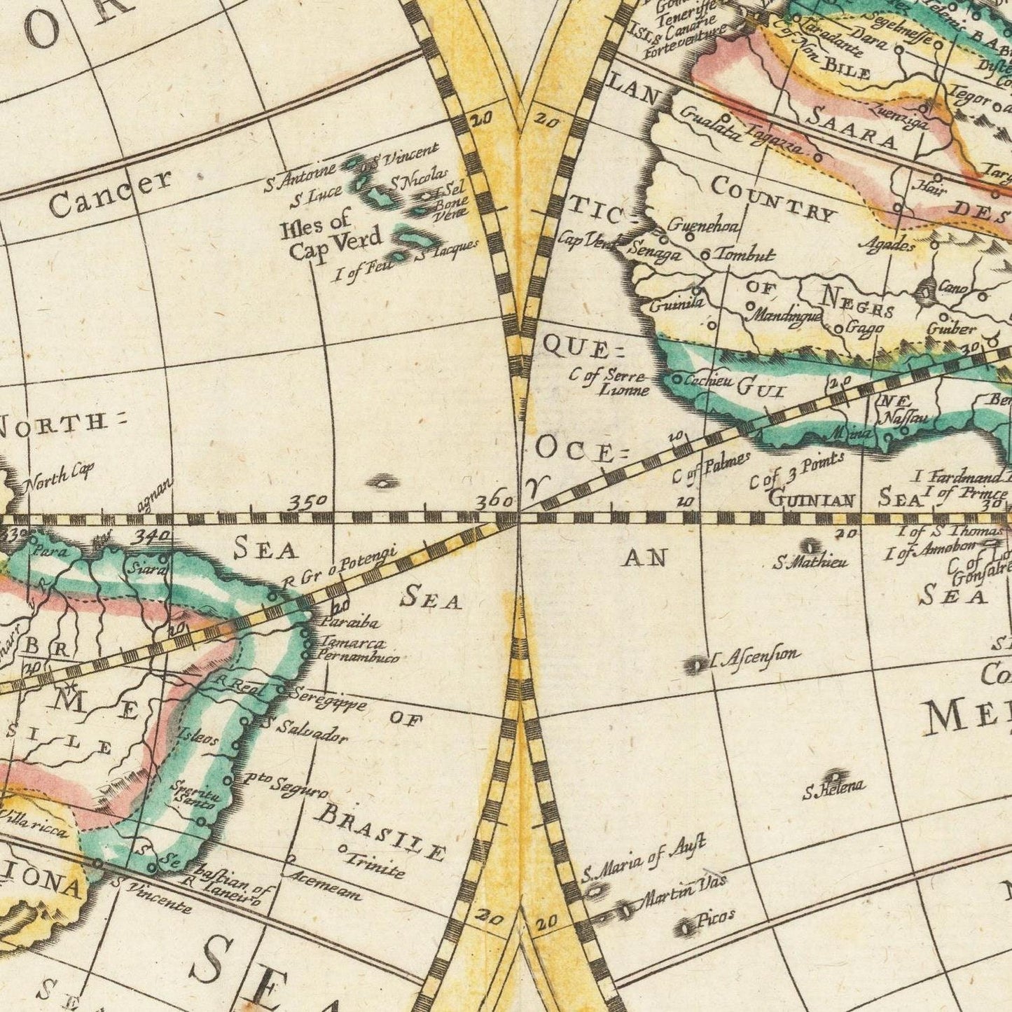 detail of the map from the centre