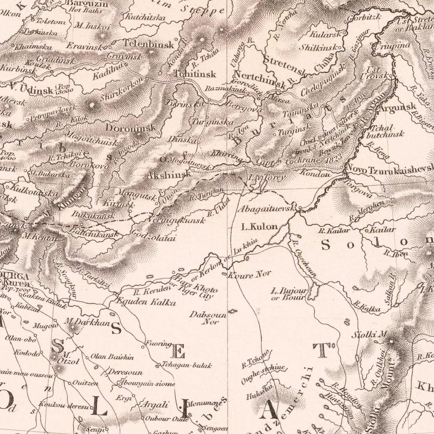 detail of the map from the centre