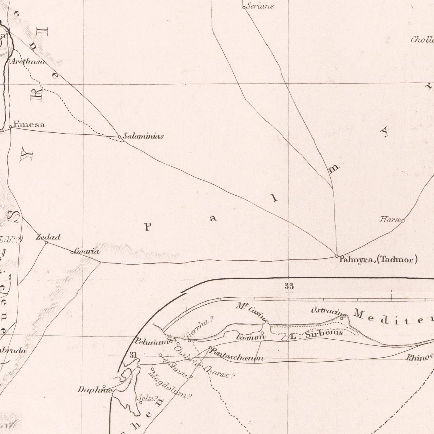 detail of the map from the centre