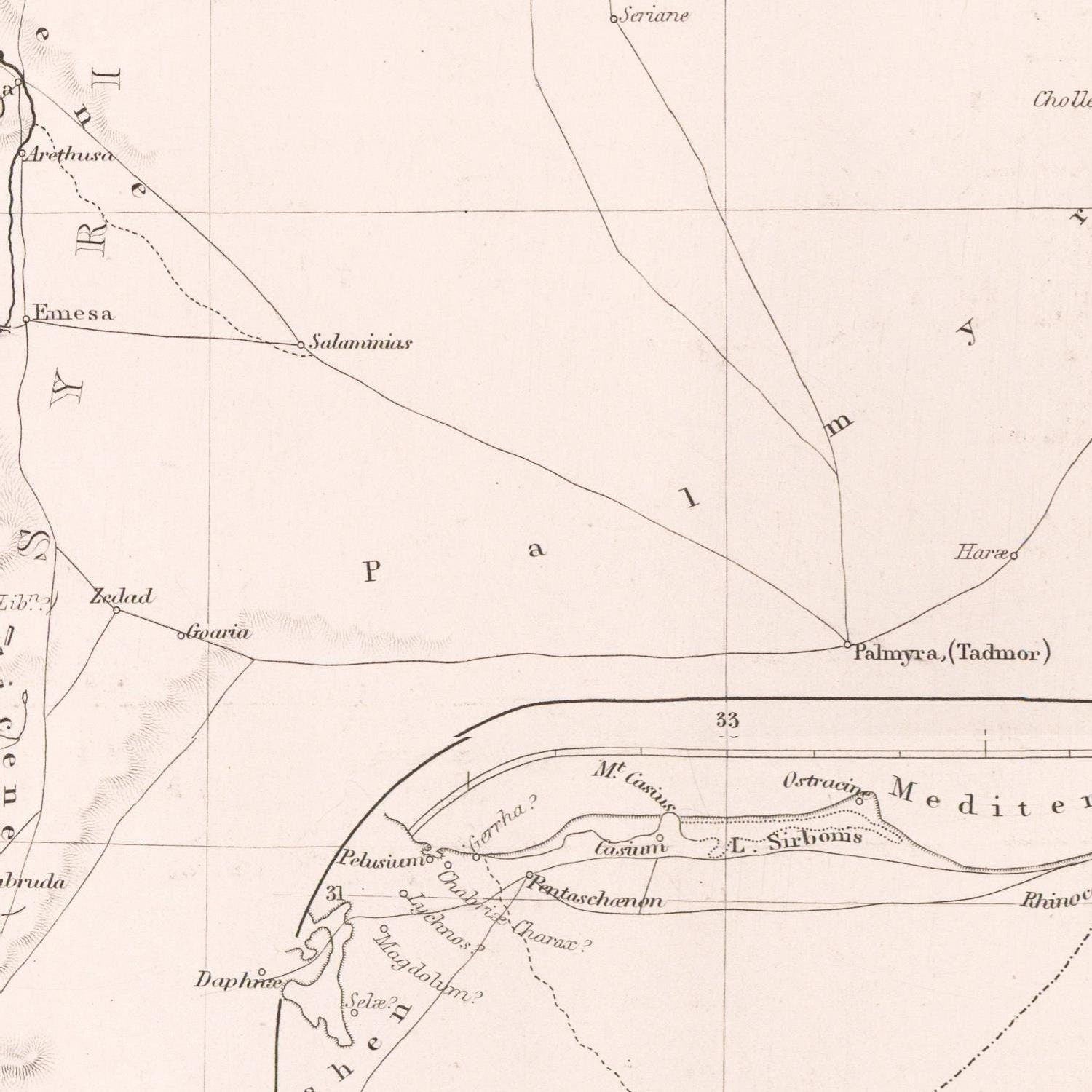detail of the map from the centre