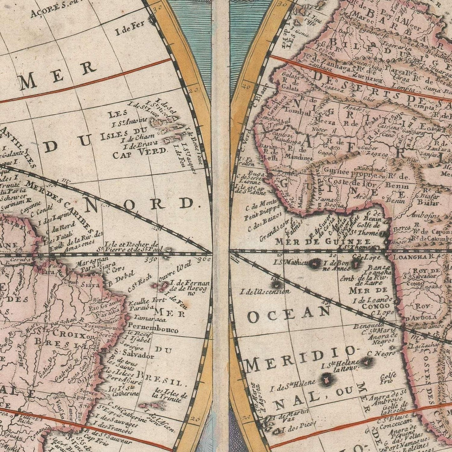 detail of the map from the centre
