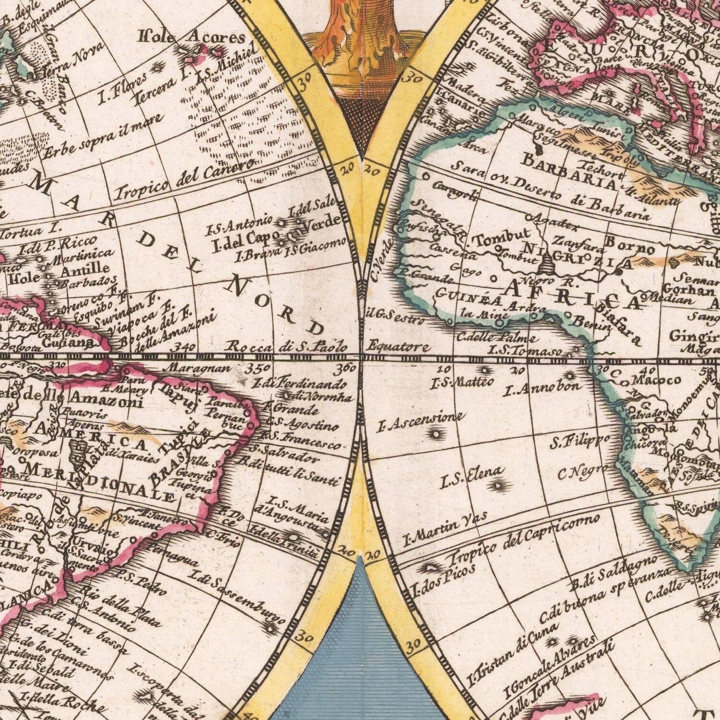 detail of the map from the centre