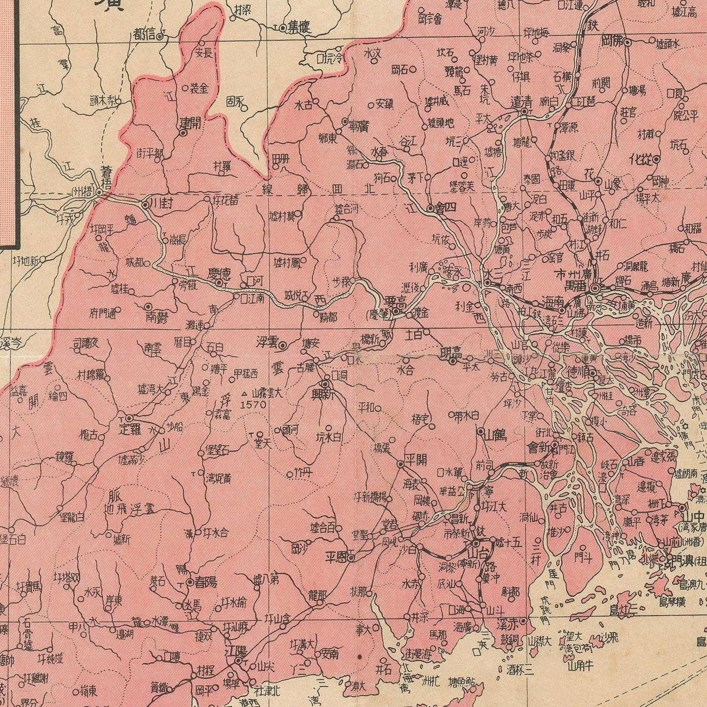 detail of the map from the centre