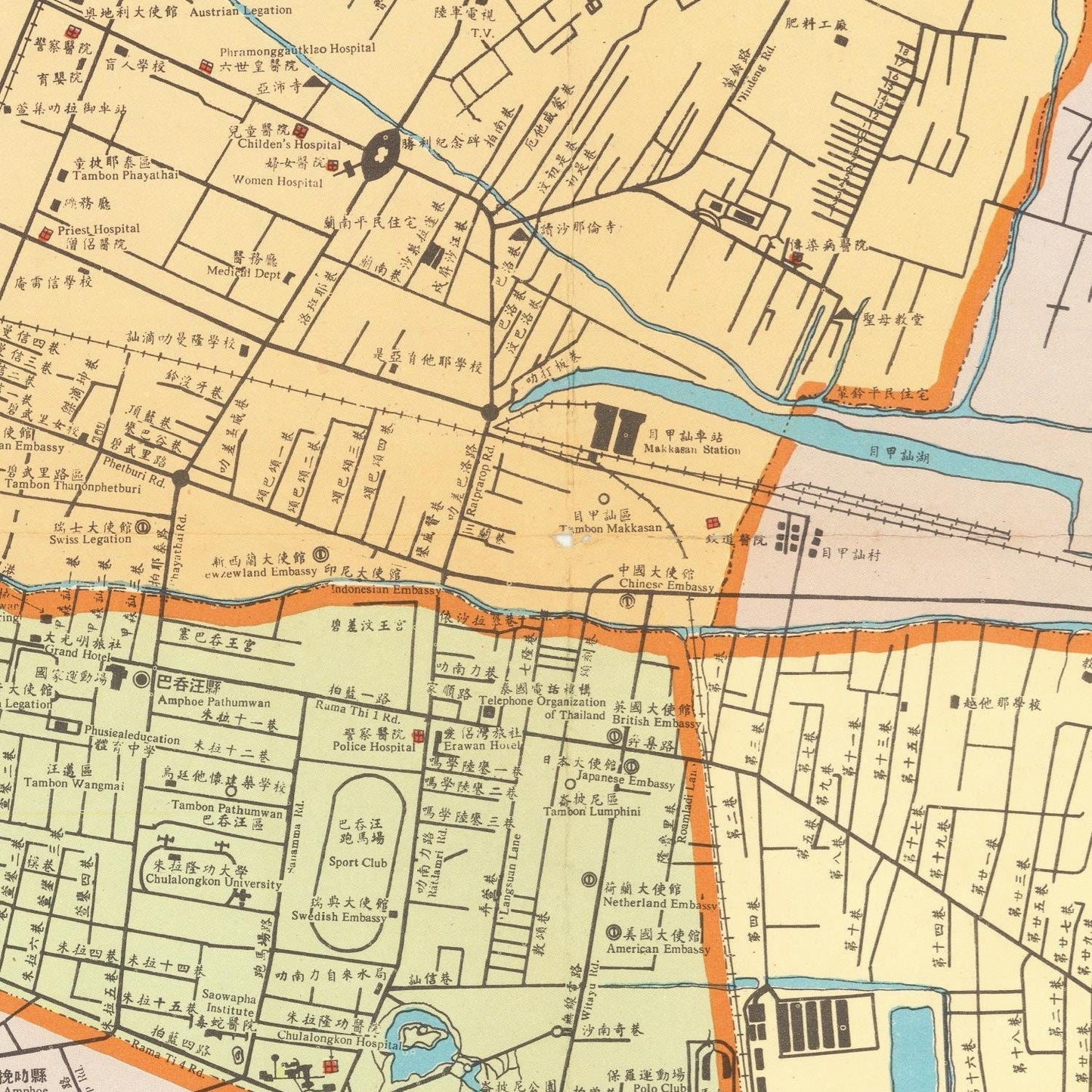 detail of the map from the centre