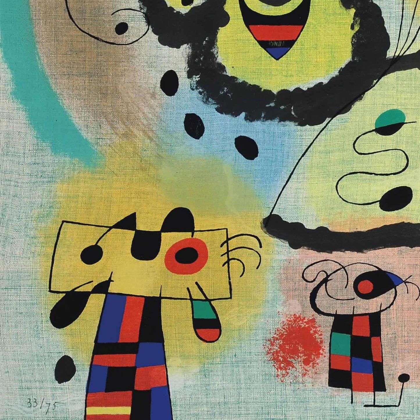 detail of the fine art reproduction from the bottom left corner