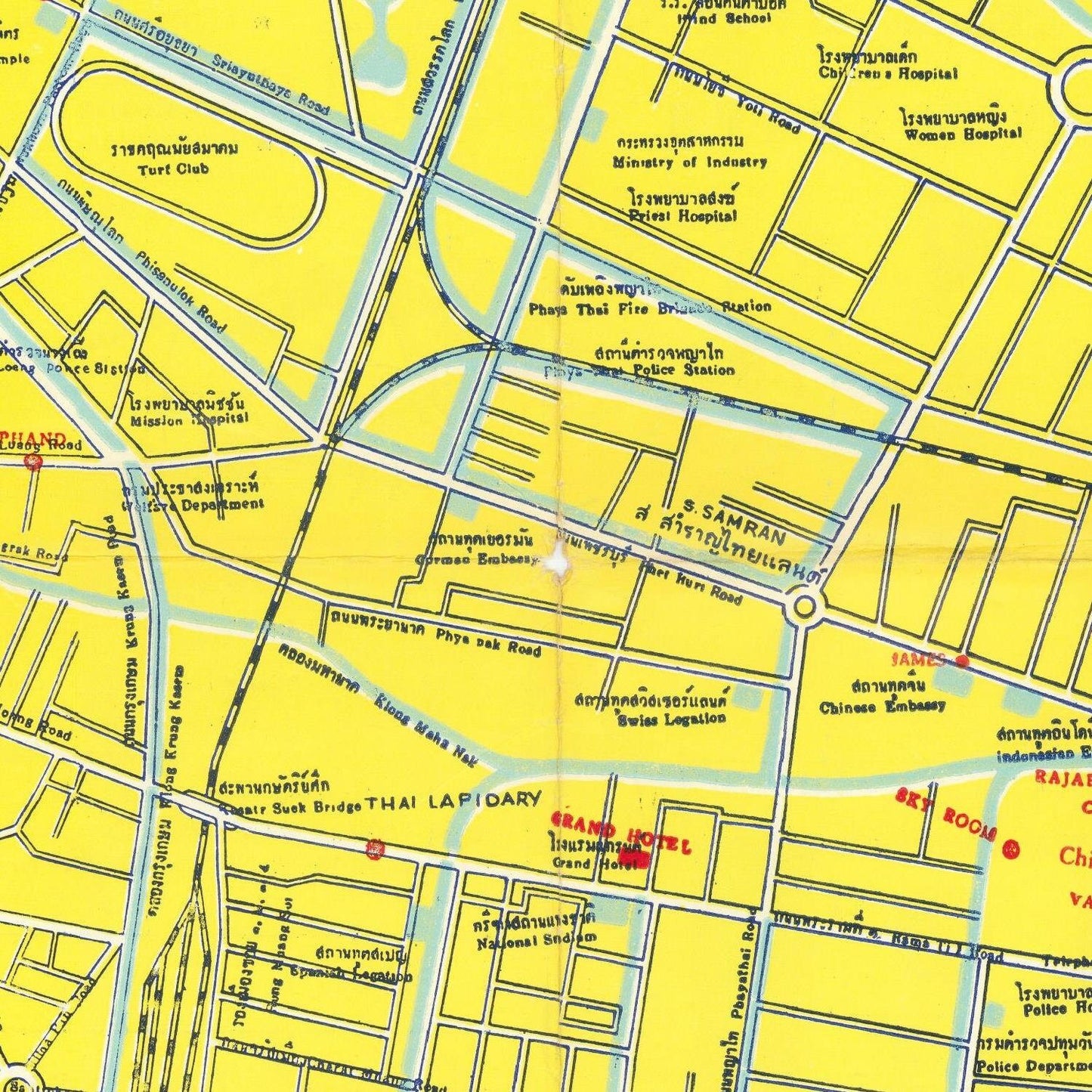 detail of the map from the centre
