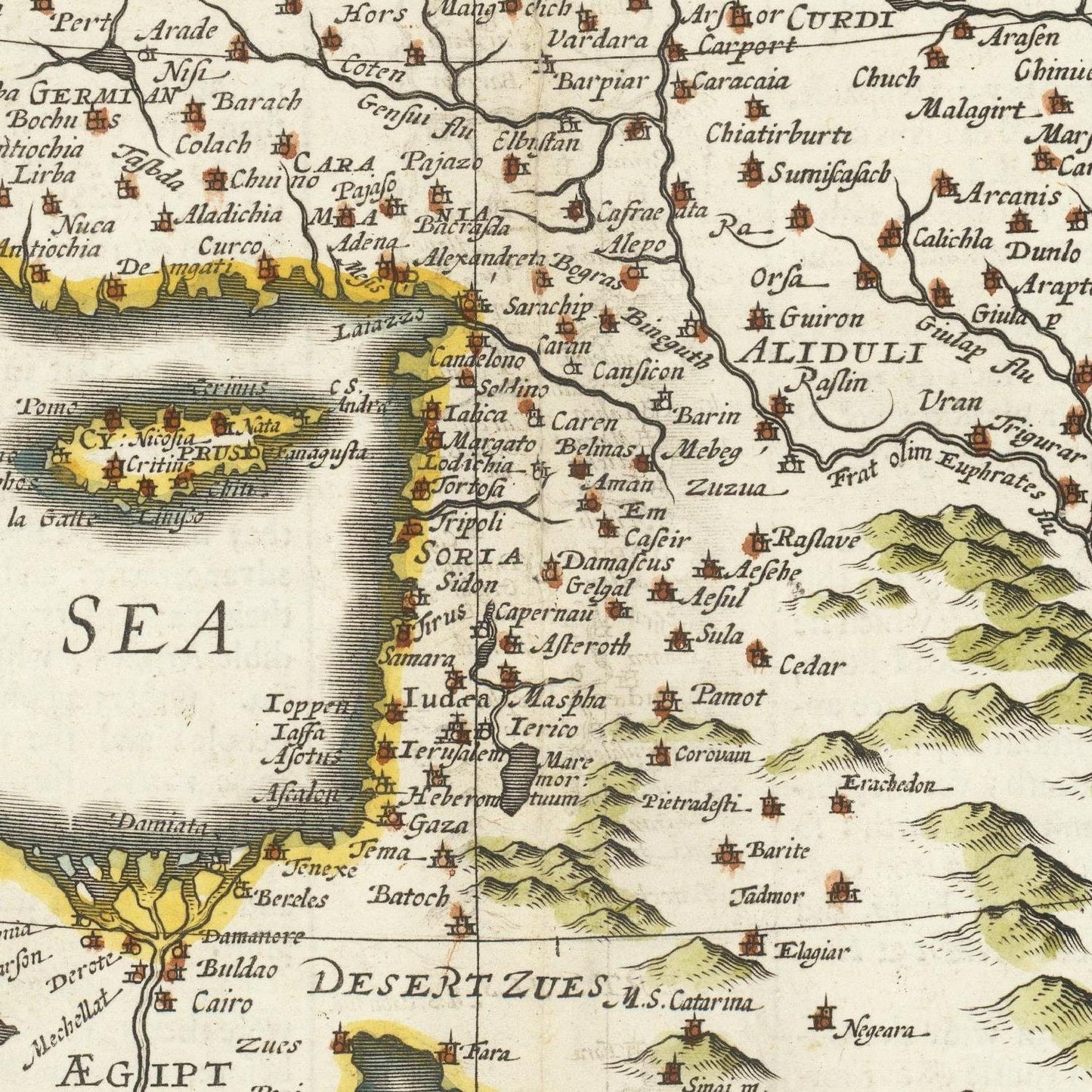 detail of the map from the centre