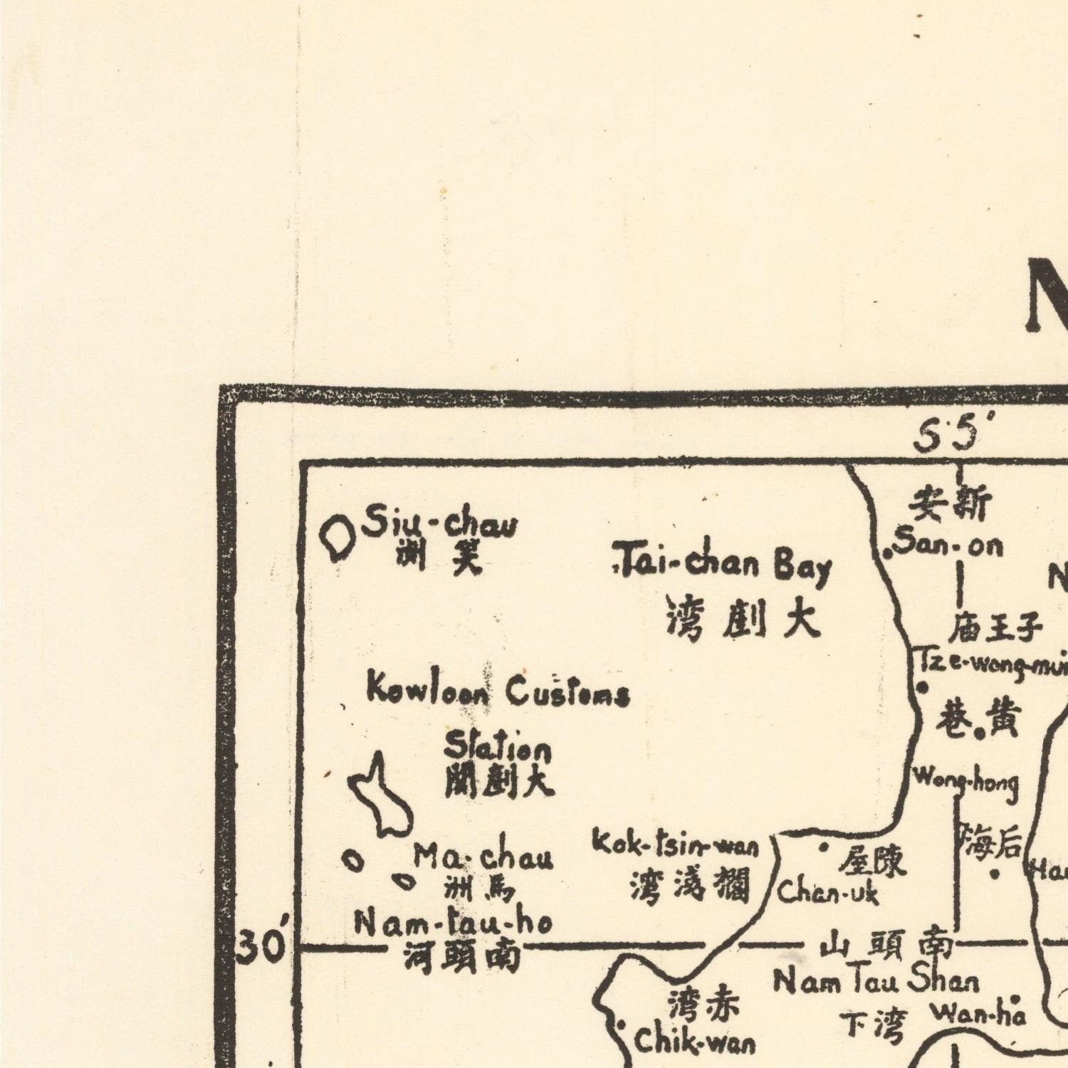 detail of the map from the top left corner
