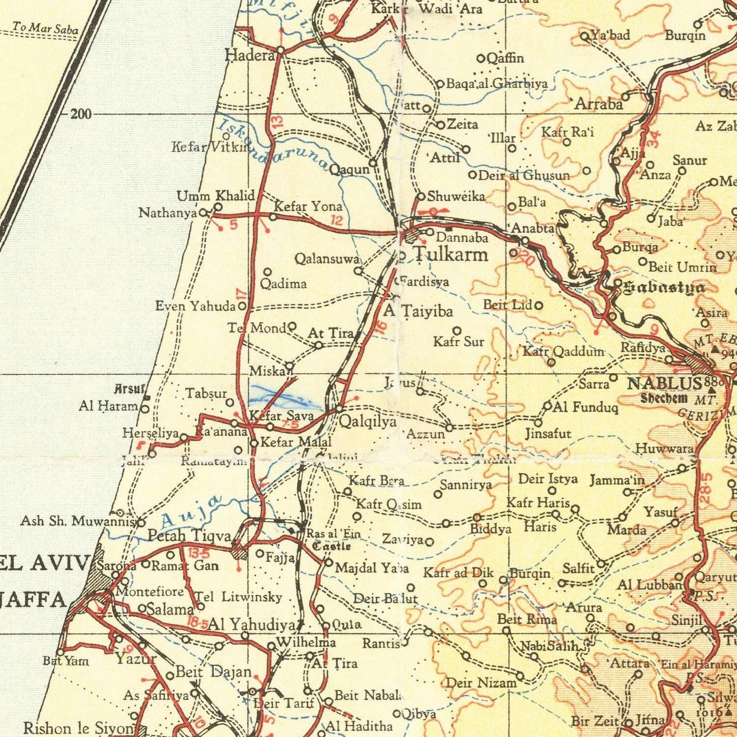 detail of the map from the centre
