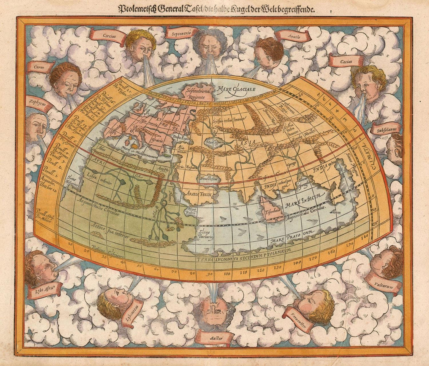 presentation of the map reproduction without a frame