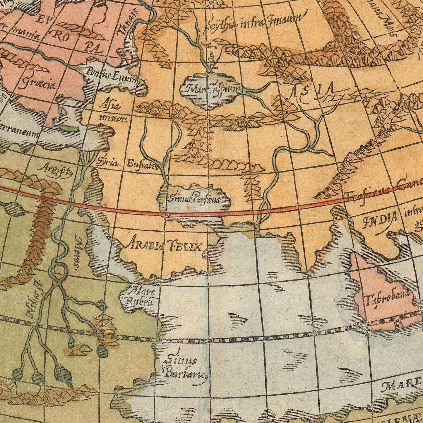 detail of the map from the centre