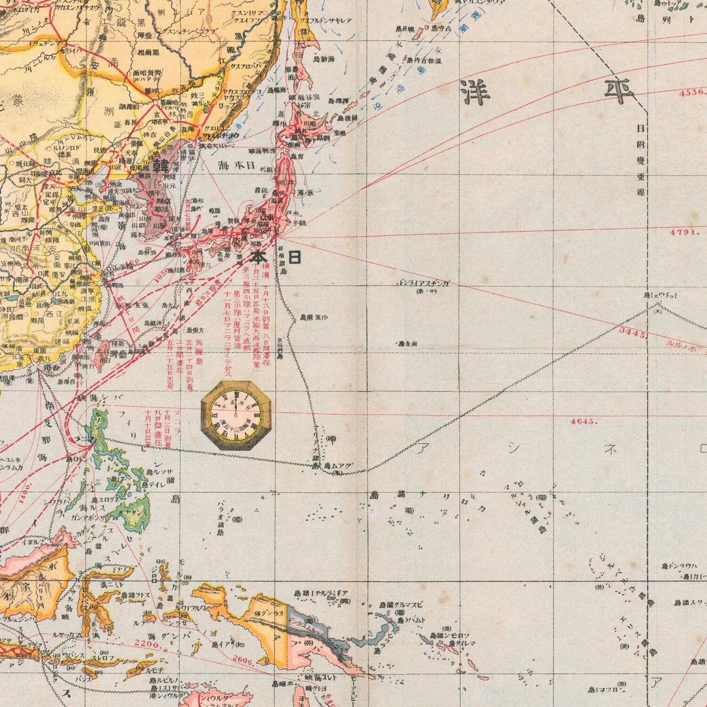 detail of the map from the centre